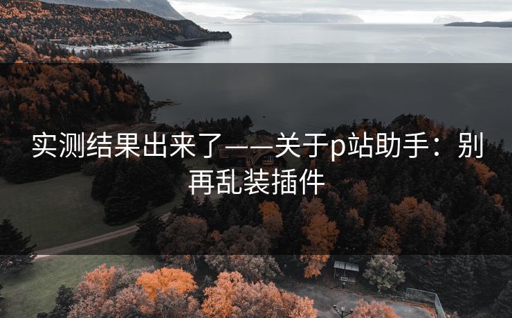 实测结果出来了——关于p站助手：别再乱装插件