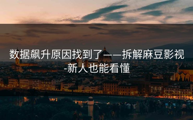 数据飙升原因找到了——拆解麻豆影视-新人也能看懂