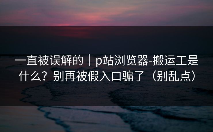 一直被误解的｜p站浏览器-搬运工是什么？别再被假入口骗了（别乱点）