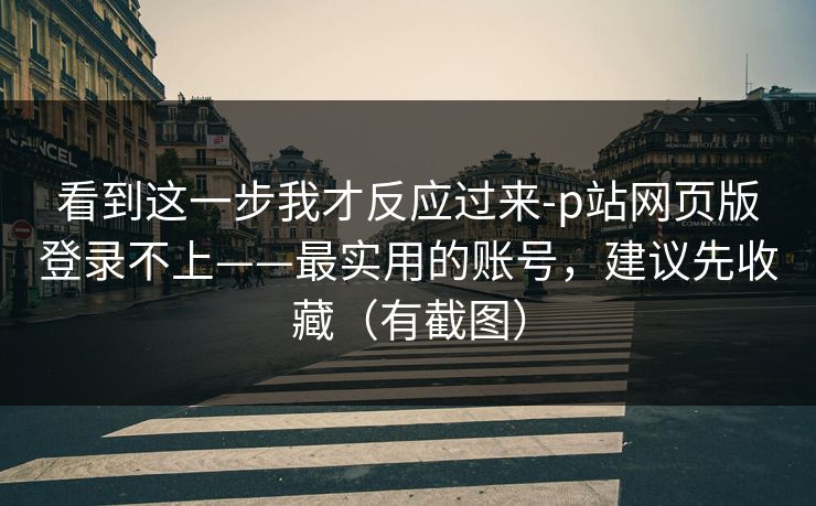 看到这一步我才反应过来-p站网页版登录不上——最实用的账号，建议先收藏（有截图）