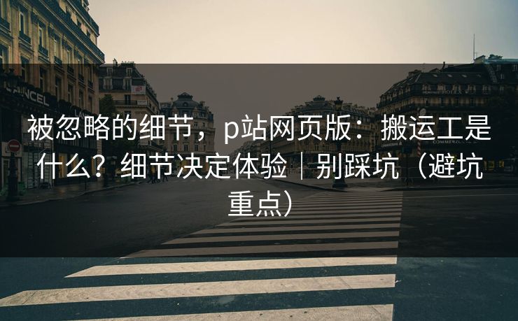 被忽略的细节,p站网页版:搬运工是什么?细节决定体验|别踩坑(避坑重点)